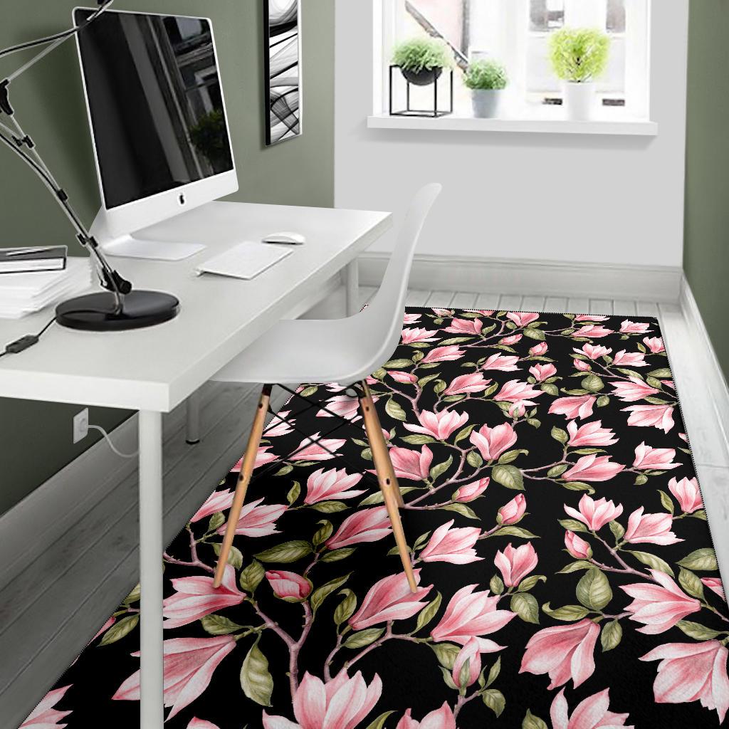 Magnolia Pattern Print Design MAG03 Area Rugs