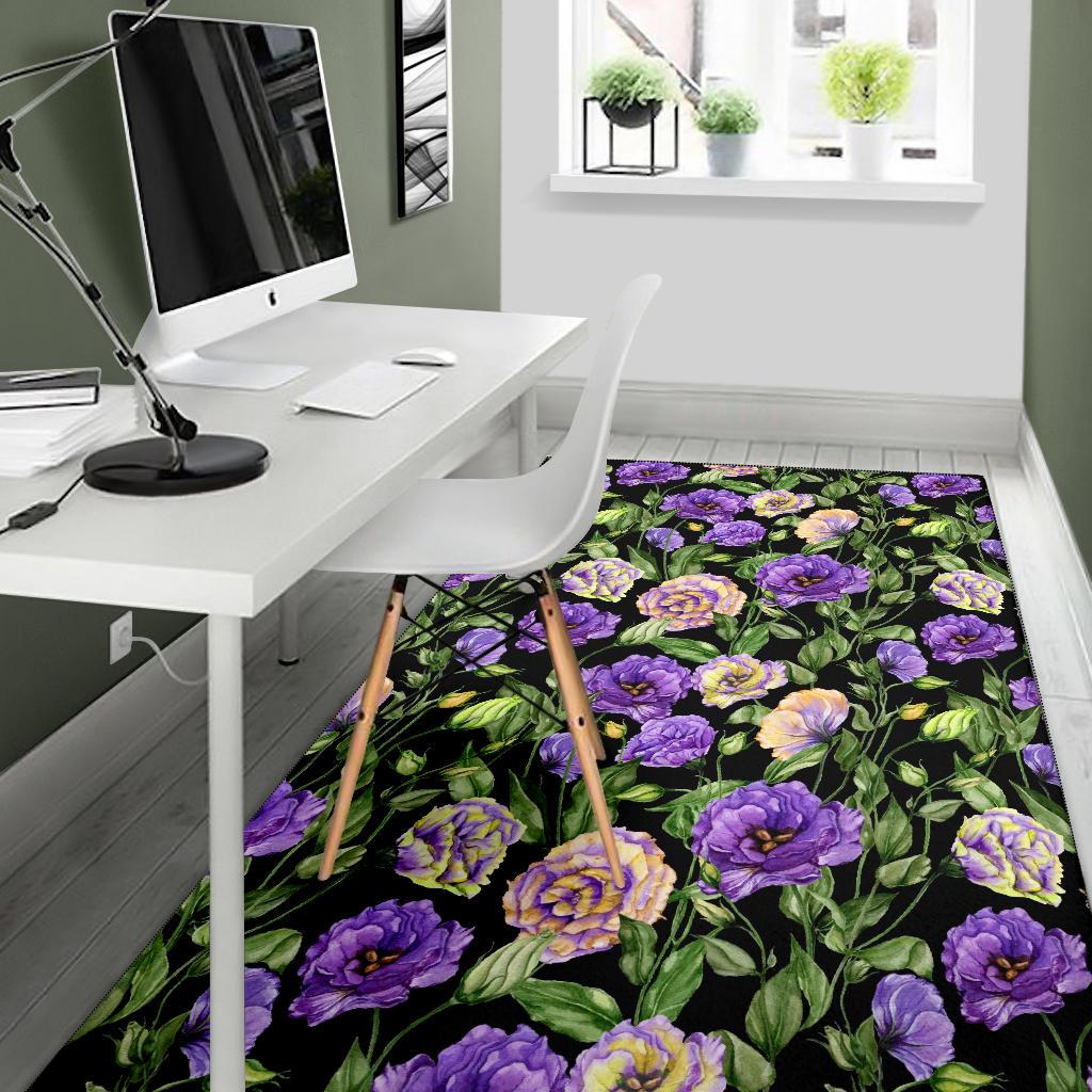 Lisianthus Pattern Print Design LT02 Area Rugs