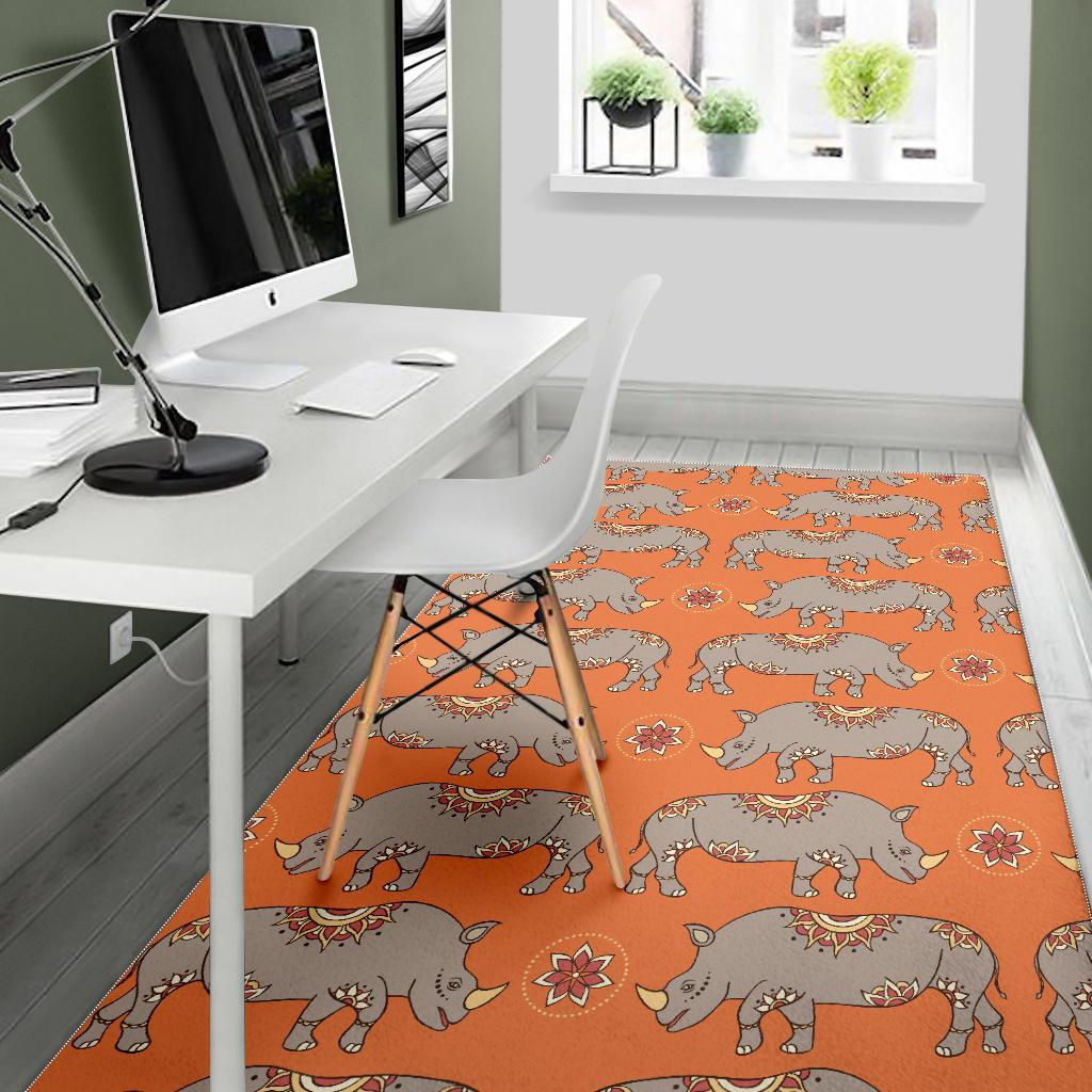 Rhino Pattern Theme Area Rug