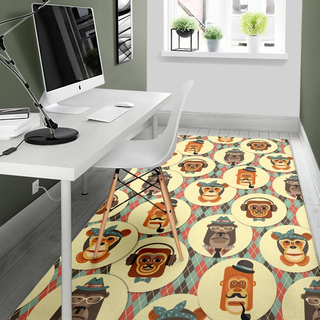 Monkey Pattern Area Rug