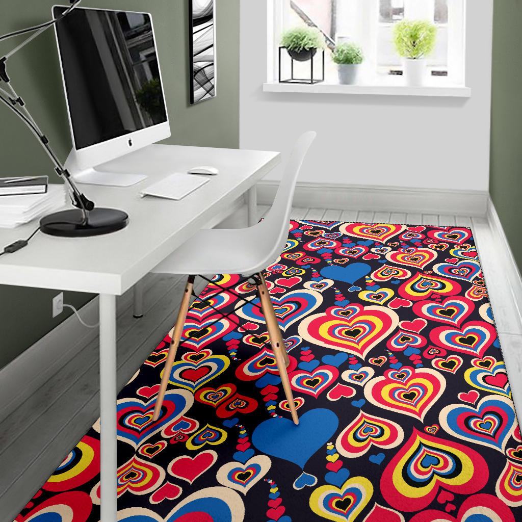 Heart Pattern Print Design HE08 Area Rugs