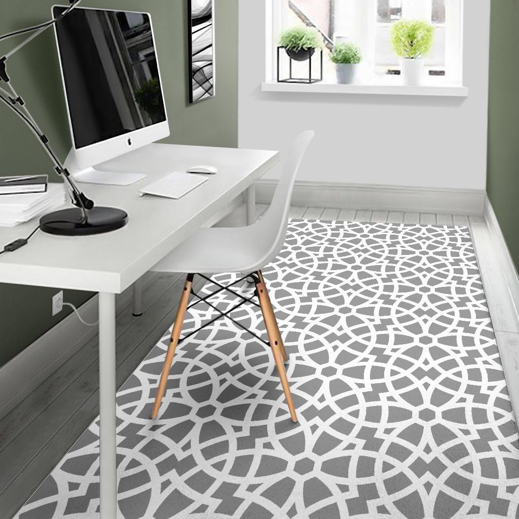 arabic gray pattern Area Rug