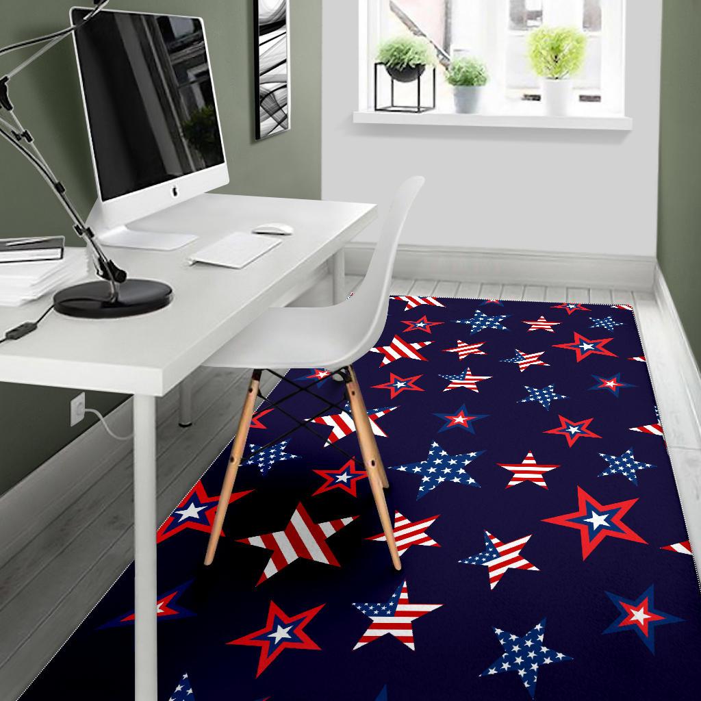 USA Star Pattern Theme Area Rug