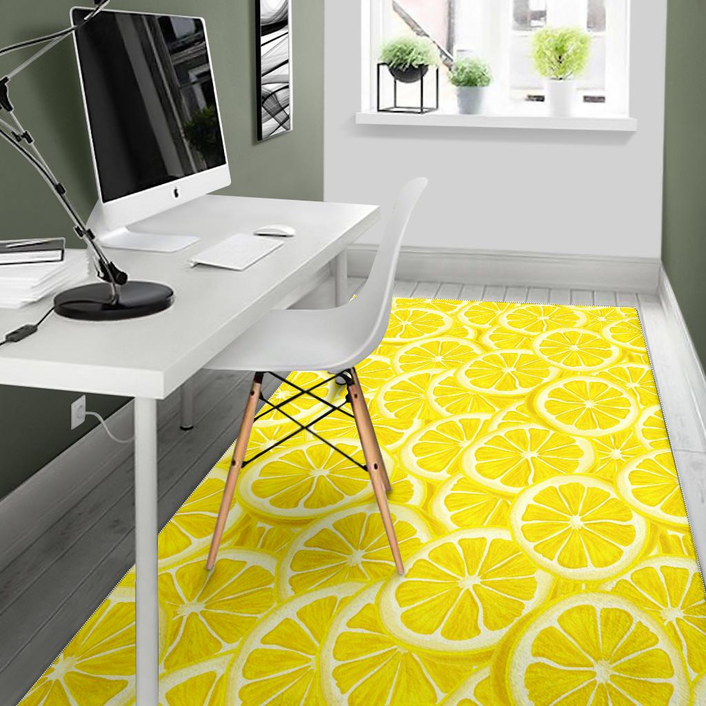 Sliced Lemon Pattern Area Rug