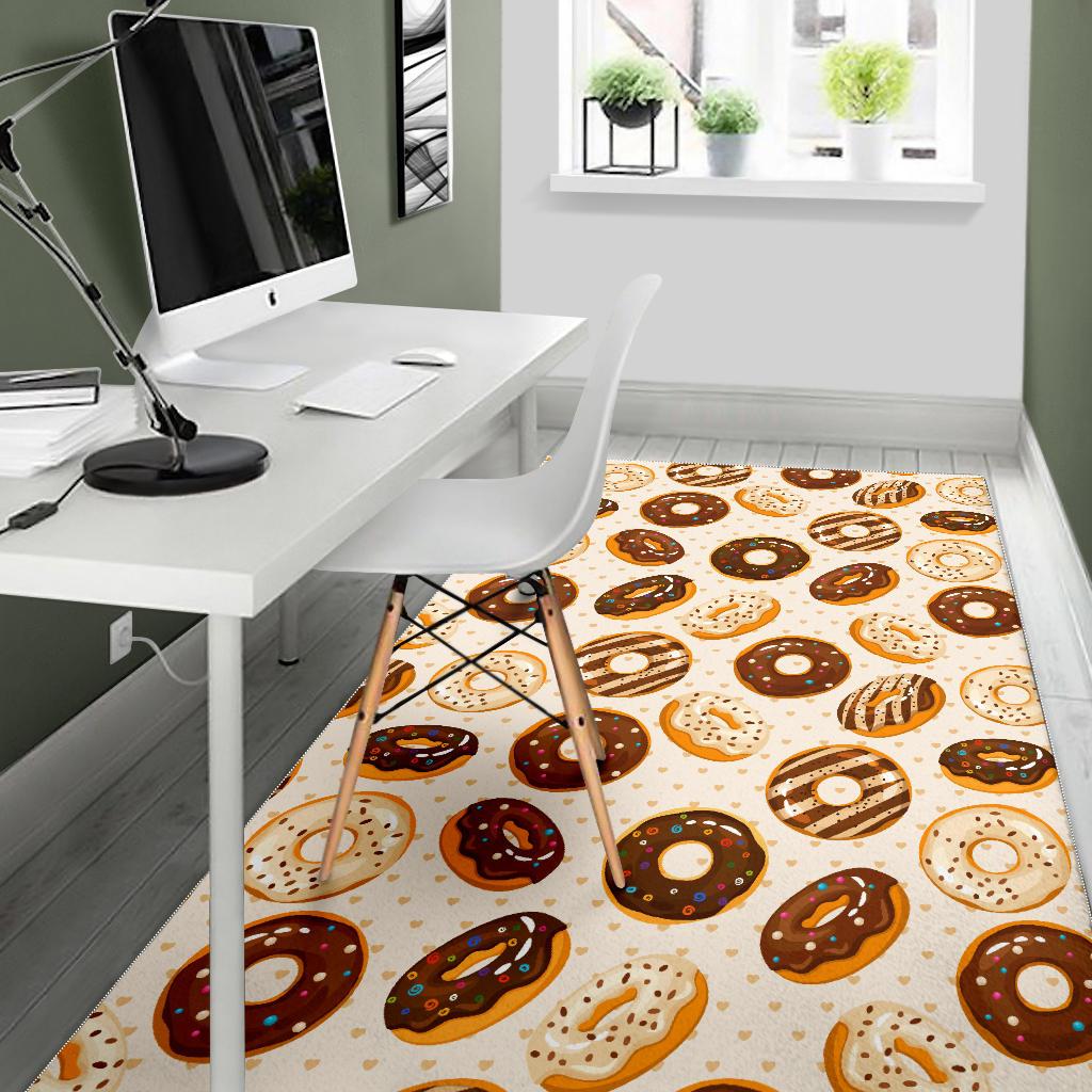 Chocolate Donut Pattern Area Rug