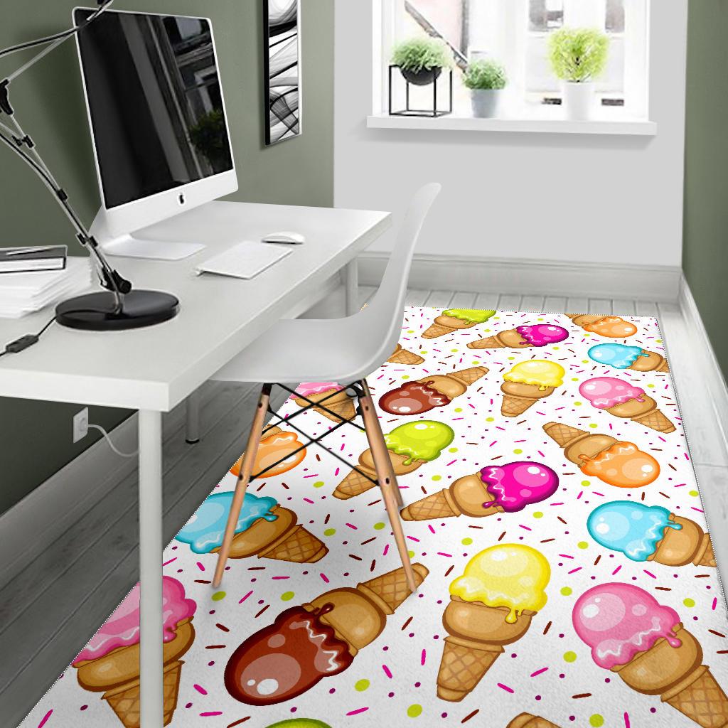 Color Ice Cream Cone Pattern Area Rug