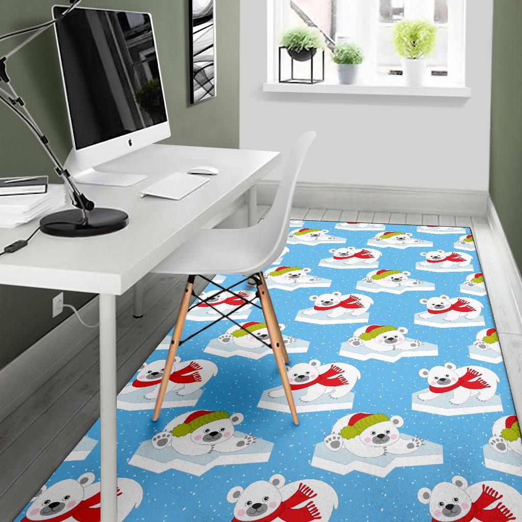 Polar Bear Pattern Print Design PB06 Area Rugs