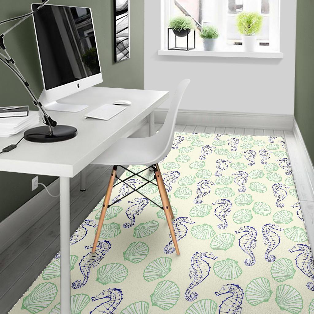 Seahorse shell pattern Area Rug