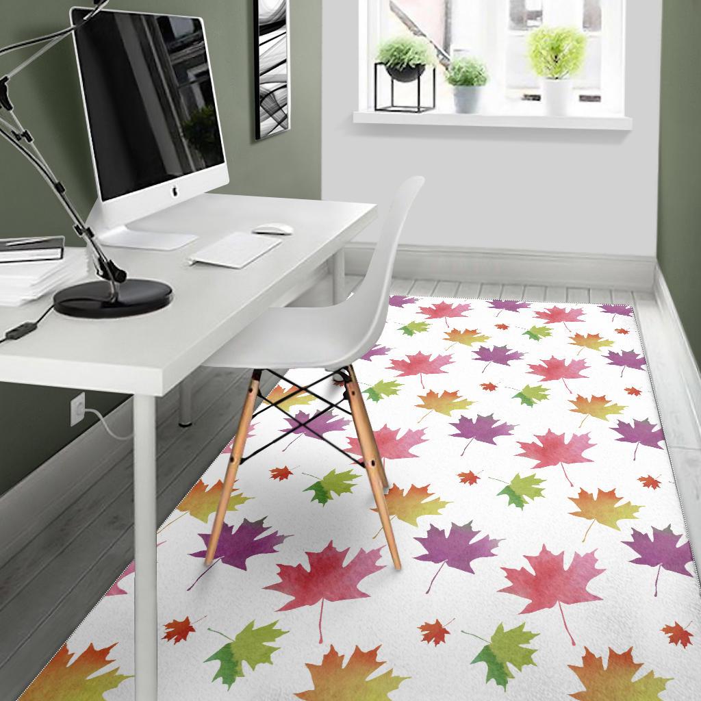 Maple Leaves Pattern Area Rug