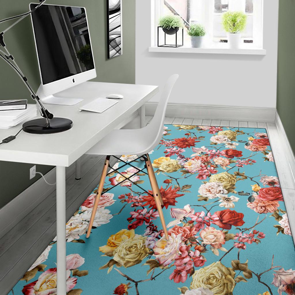 Summer Floral Pattern Print Design SF05 Area Rugs