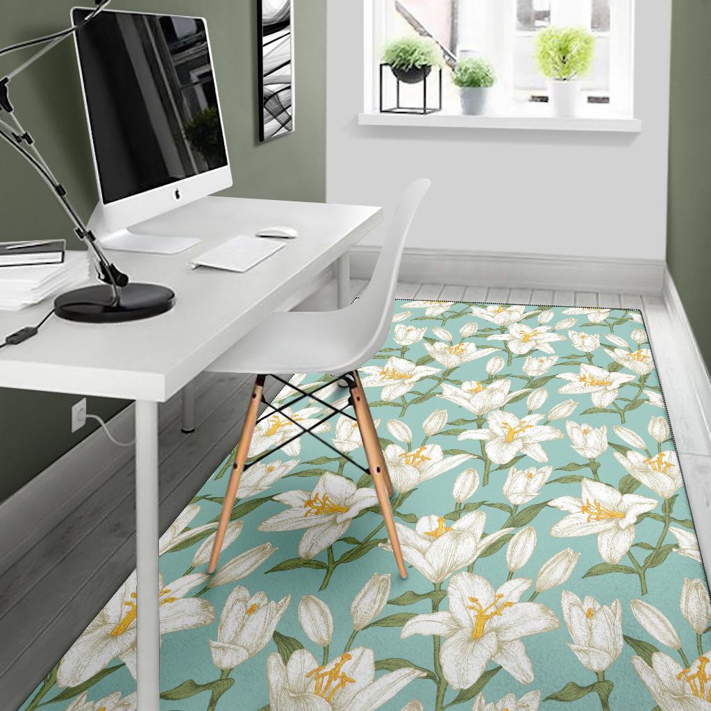 Lily Pattern Print Design LY09 Area Rugs