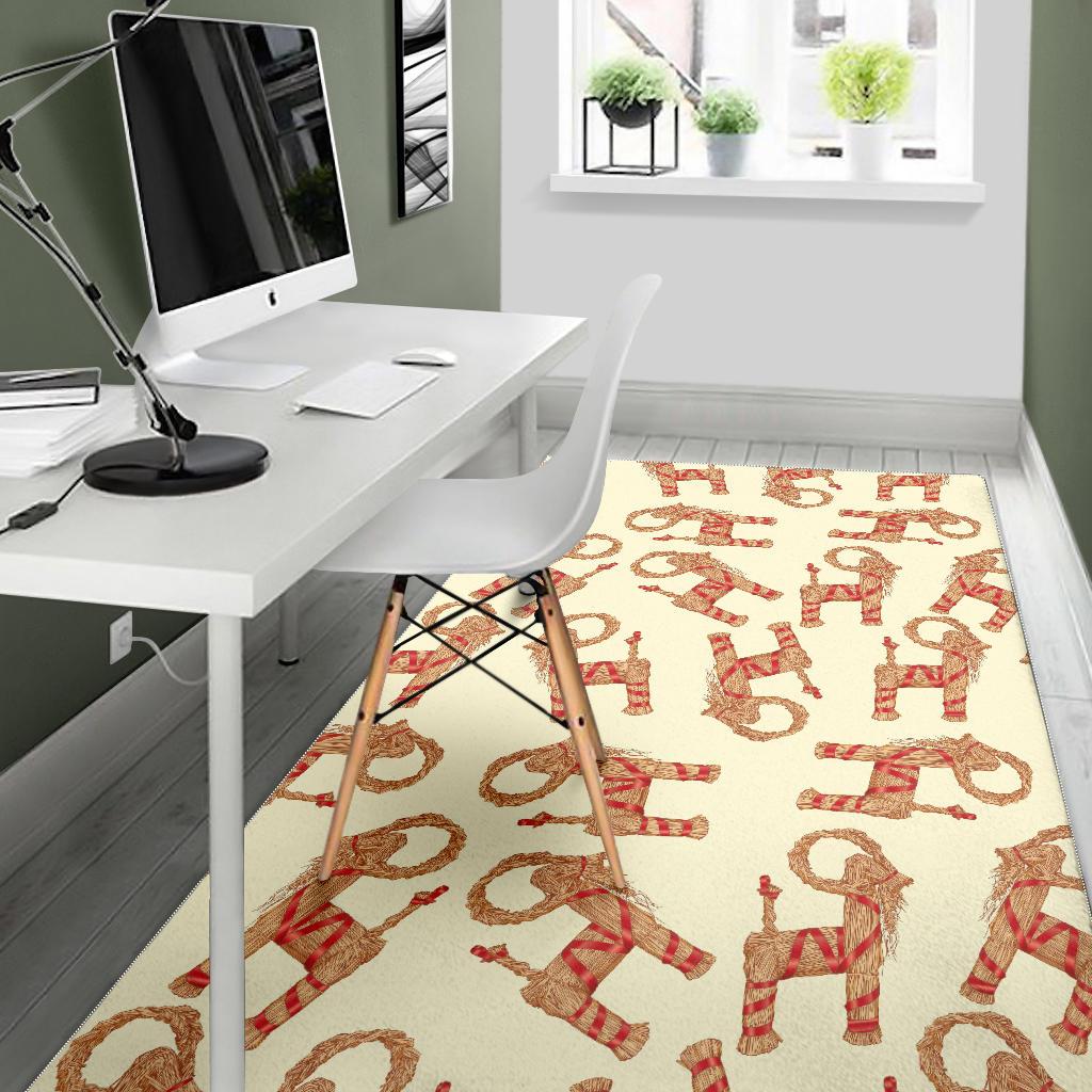 Yule Goat or Christmas goat Pattern Area Rug