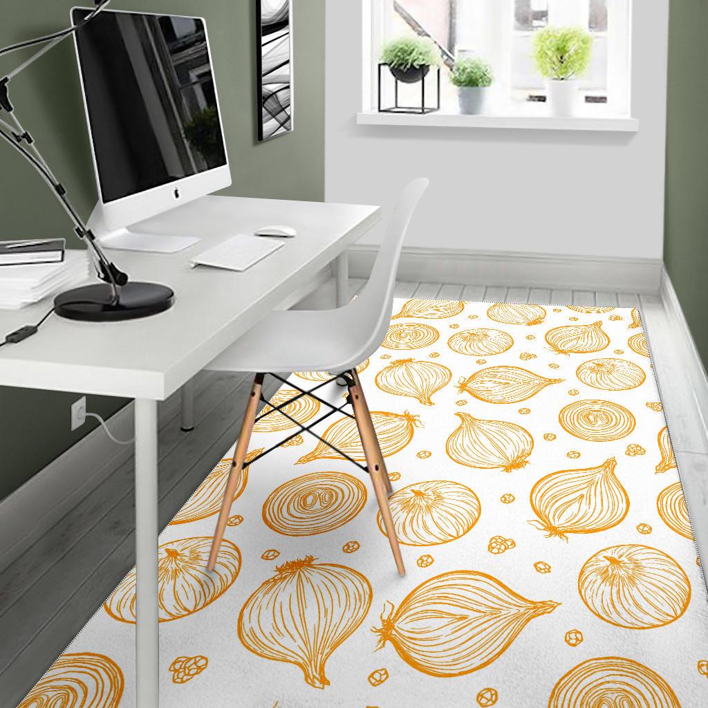 hand drawn onion pattern Area Rug