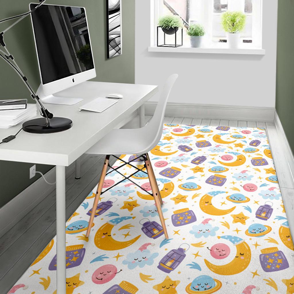Moon Sleep Pattern Area Rug