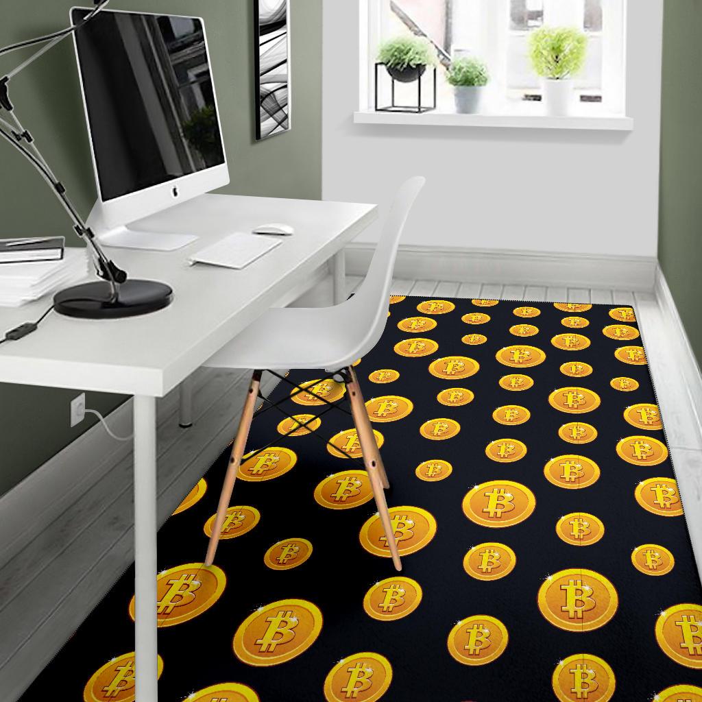 Bitcoin Pattern Print Design DO04 Area Rugs