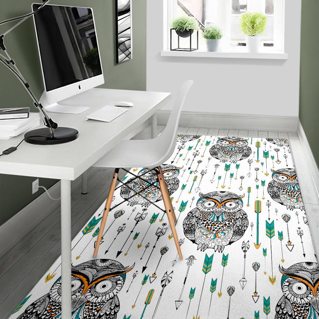 Owl Arrow Pattern Area Rug
