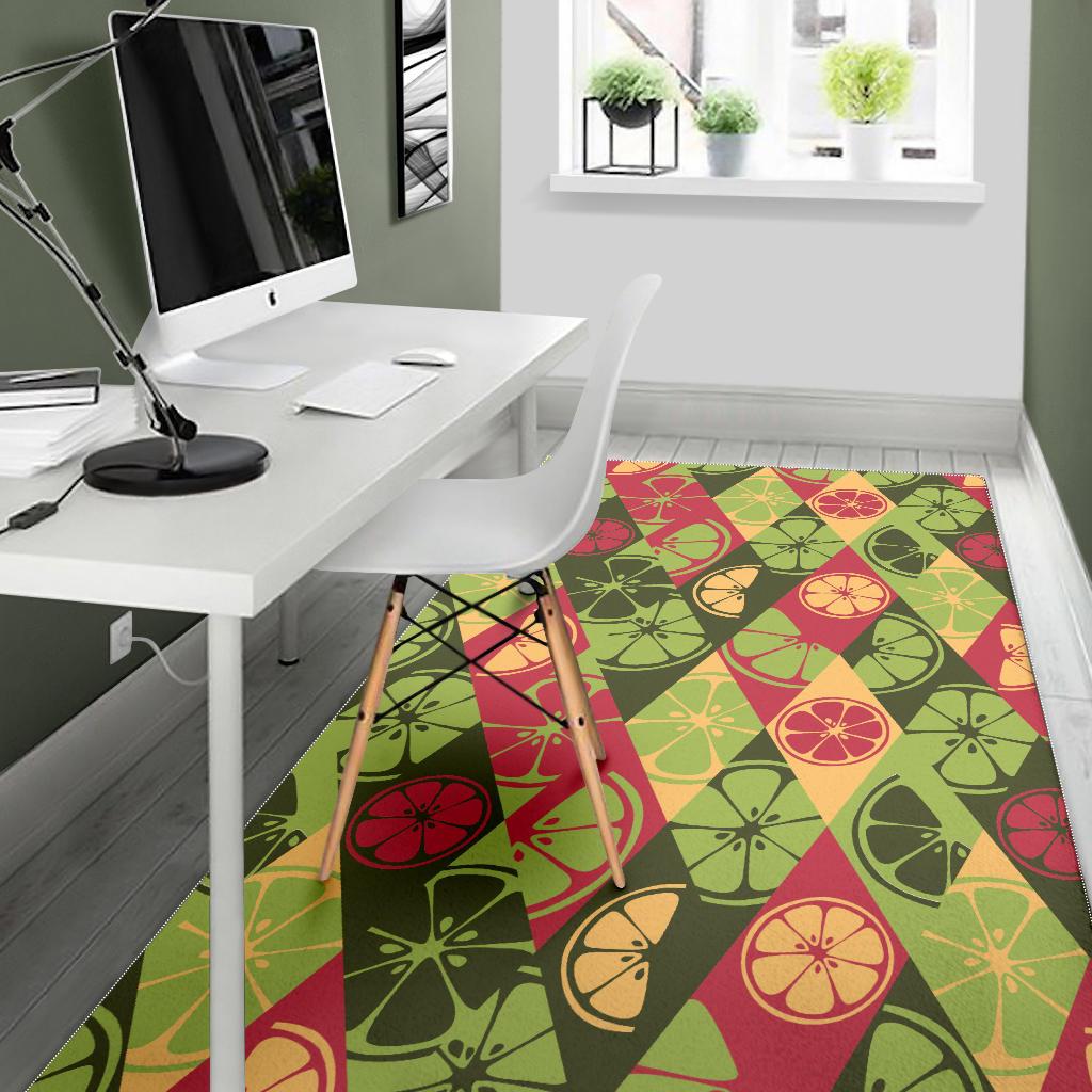 Cool Geometric lime pattern Area Rug