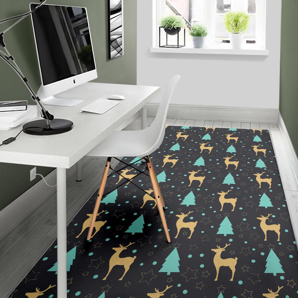 Deers star tree pattern Area Rug