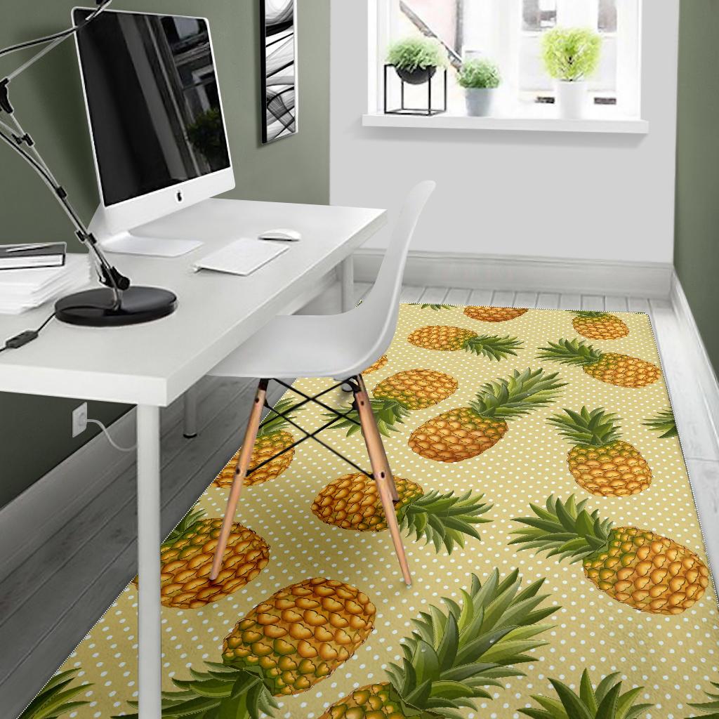 Pineapple Pattern Pokka Dot Background Area Rug