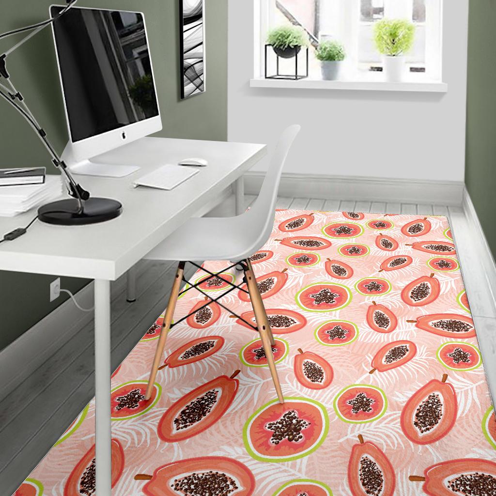 papaya leaves pattern Area Rug