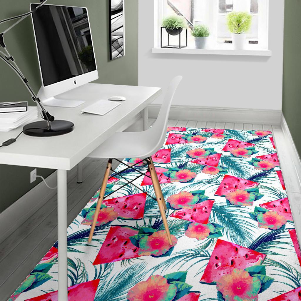 Watermelon Flower Pattern Area Rug