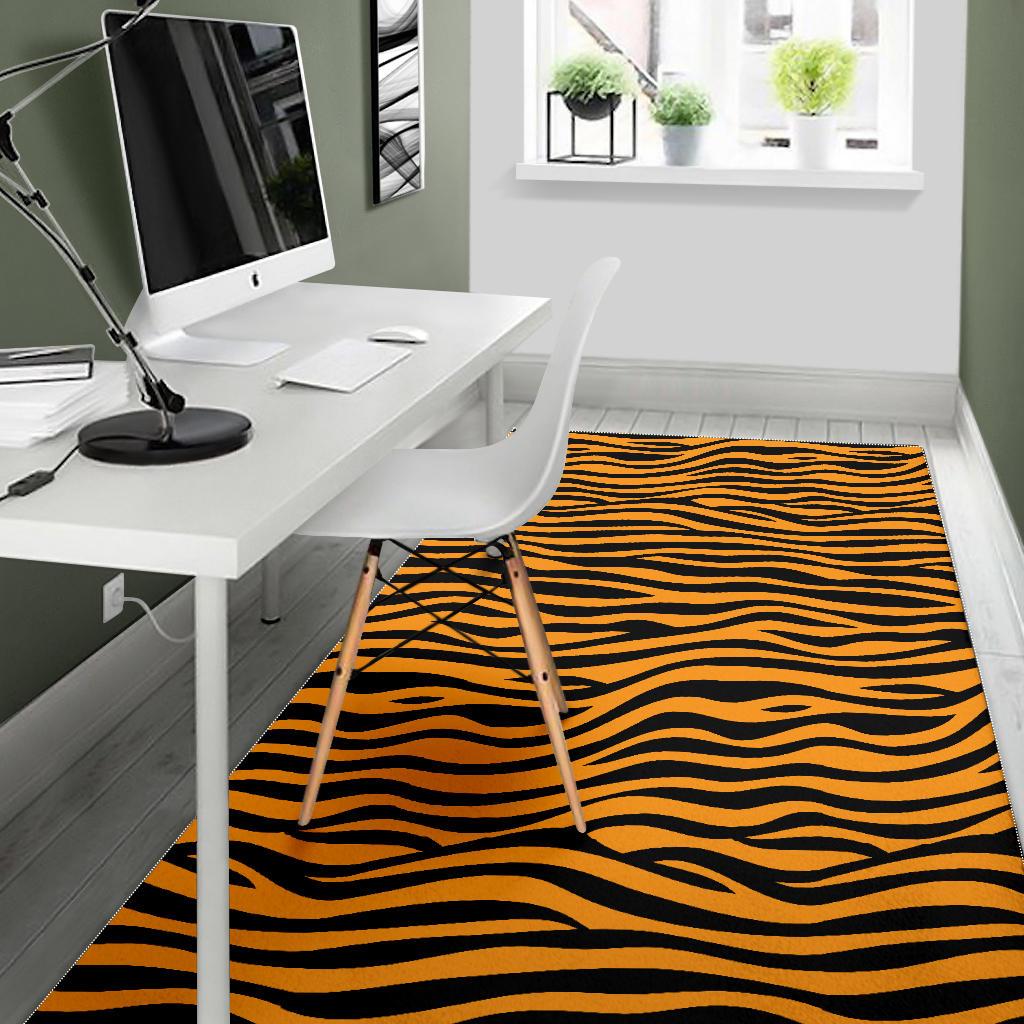 Bengal tigers skin print pattern background Area Rug