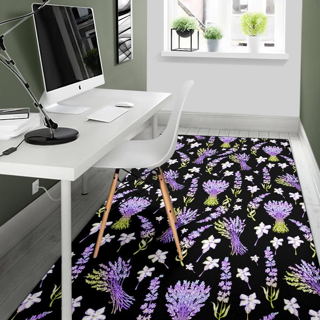 Lavender Pattern Print Design LV04 Area Rugs
