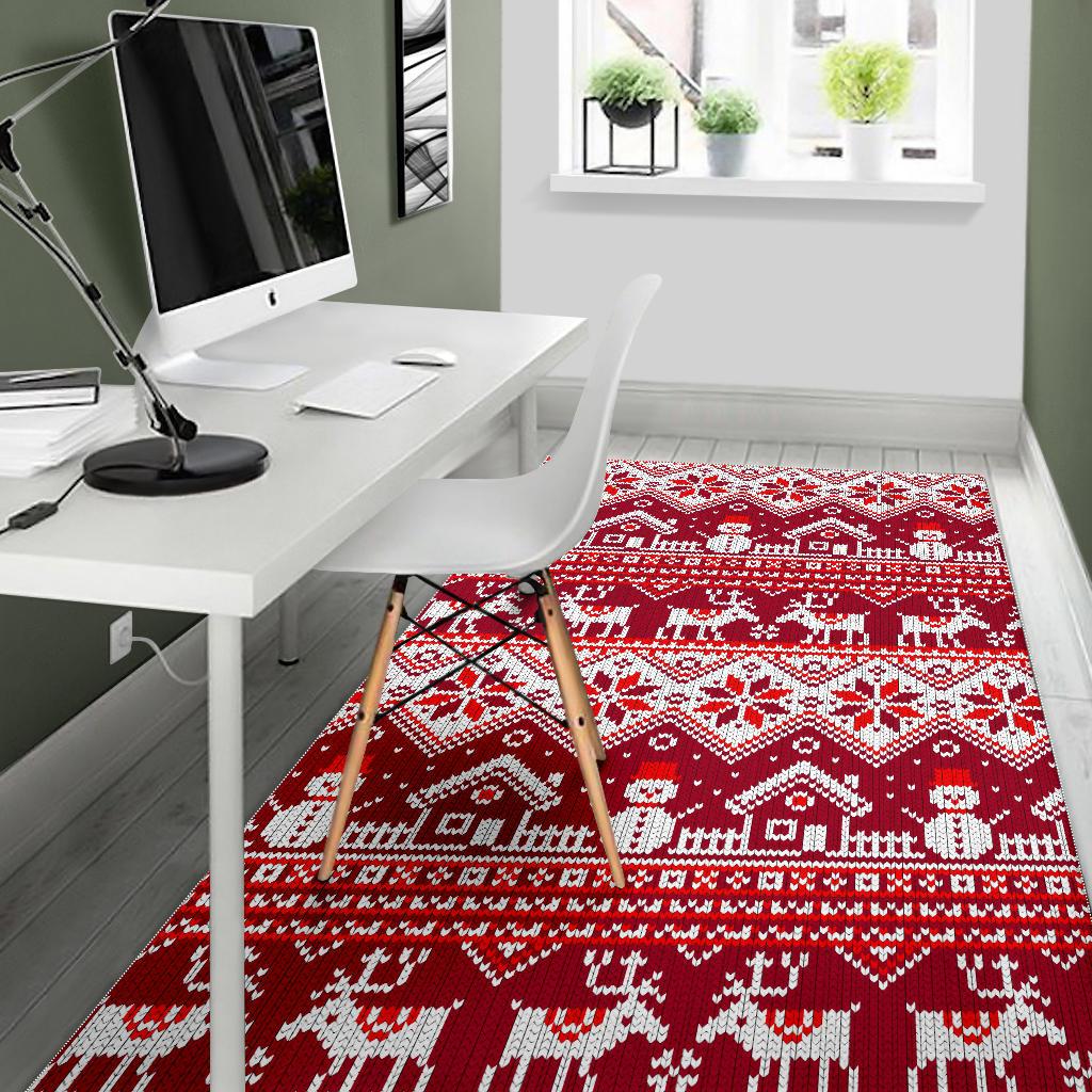 Snowman Sweater Printed Pattern Area Rug
