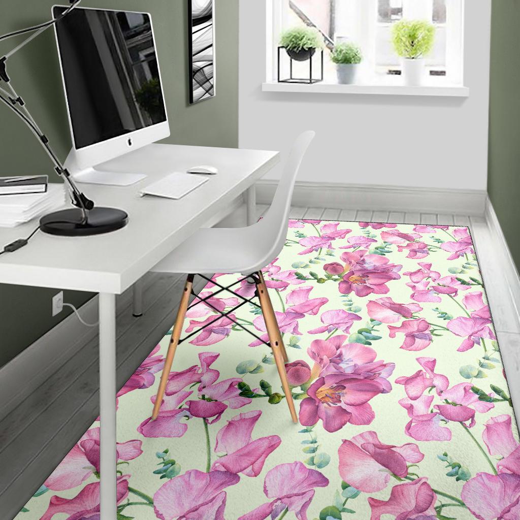 Peony Pattern Print Design PE011 Area Rugs
