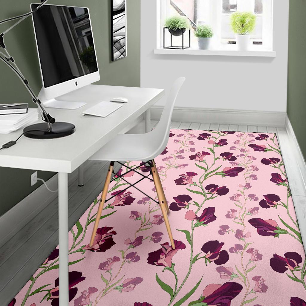 Peony Pattern Print Design PE09 Area Rugs