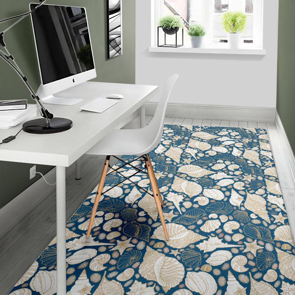 Shell Polynesian Tribal design pattern Area Rug