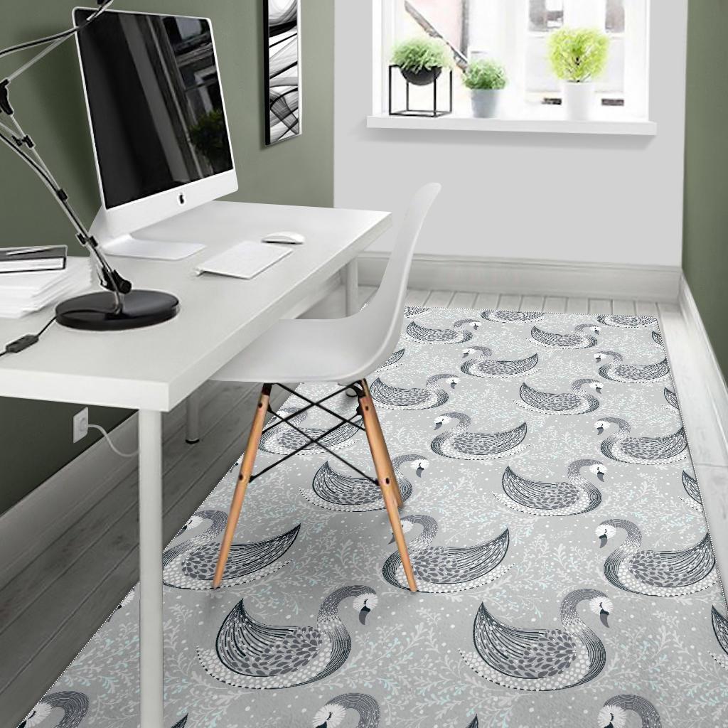 Swan Gray Pattern Area Rug