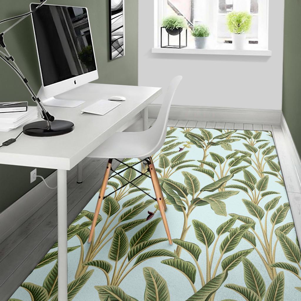 Banana Leaf Pattern Print Design BL03 Area Rugs