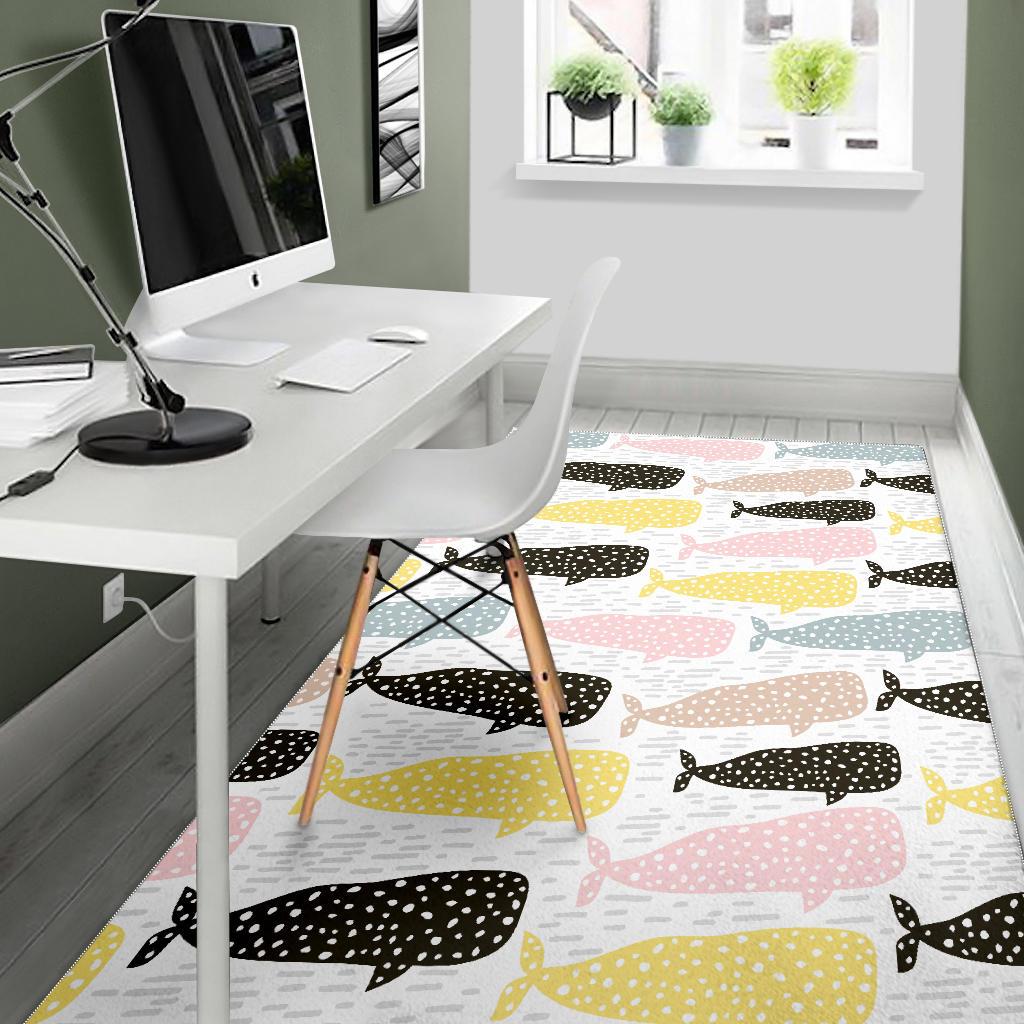 Whale dot pattern Area Rug