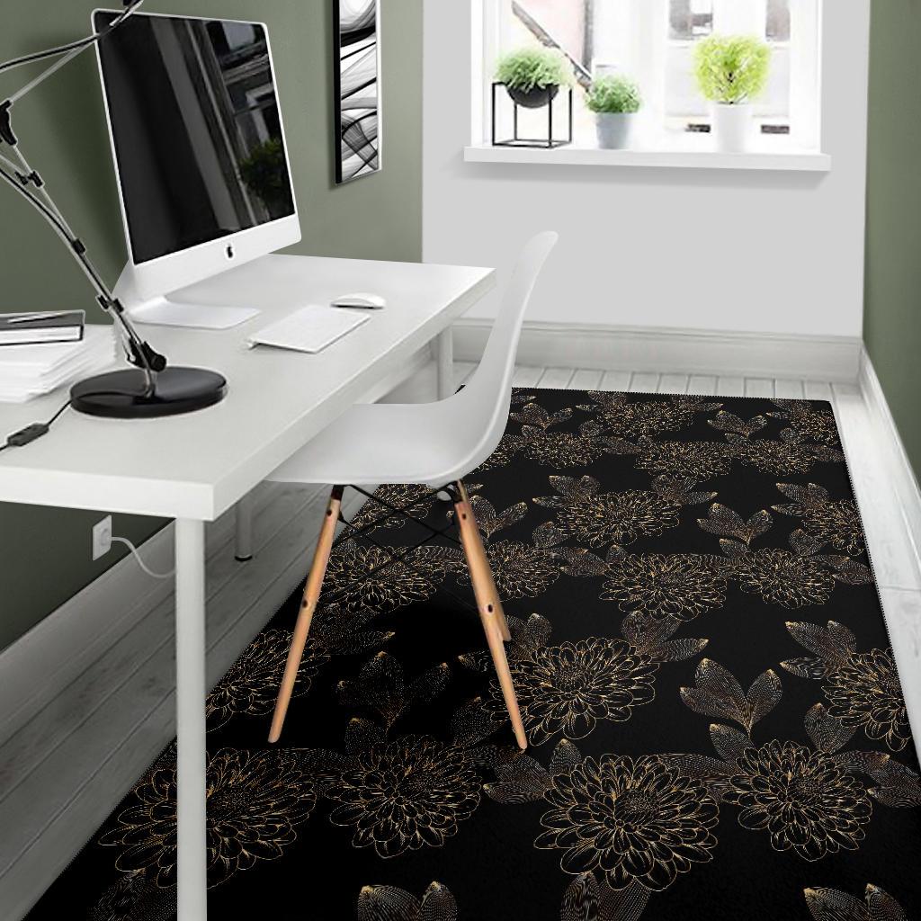 Dahlia Pattern Print Design DH04 Area Rugs