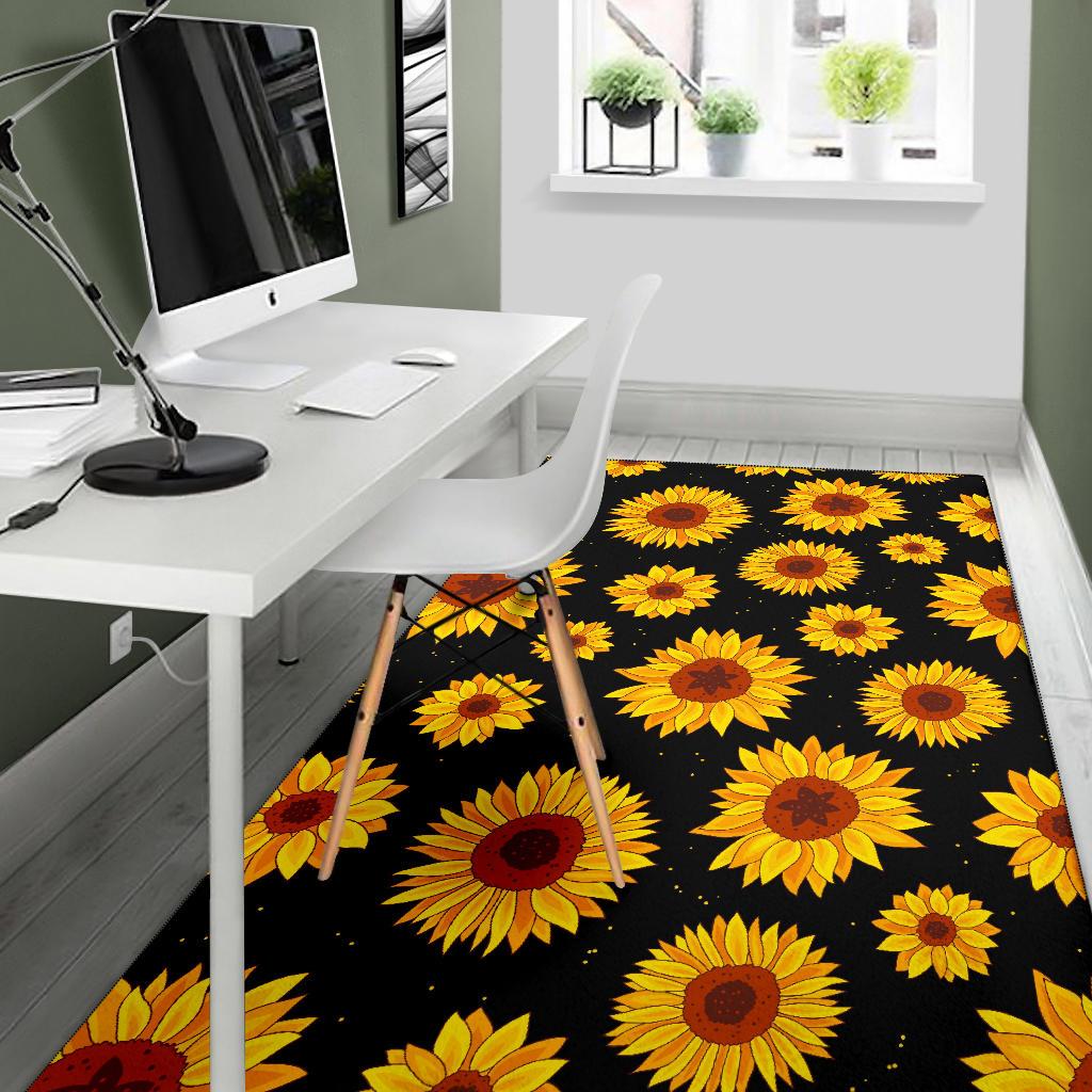 Sunflower Pattern Print Design SF09 Area Rugs
