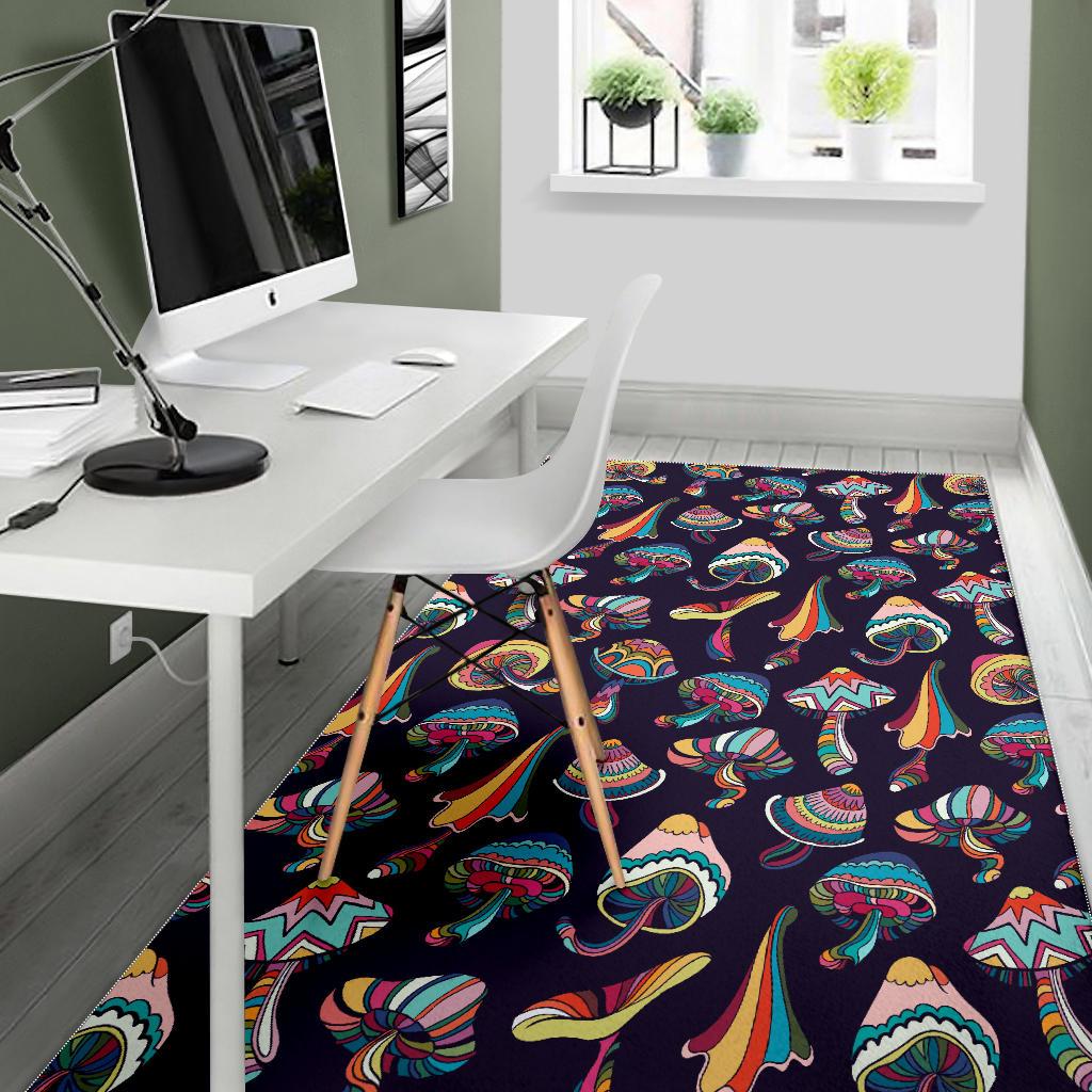 Colorful mushroom design pattern AColorful mushroom pattern Area Rugrea Rug
