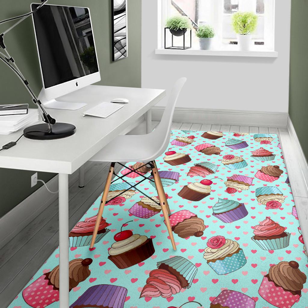 Cup Cake Heart Pattern Area Rug