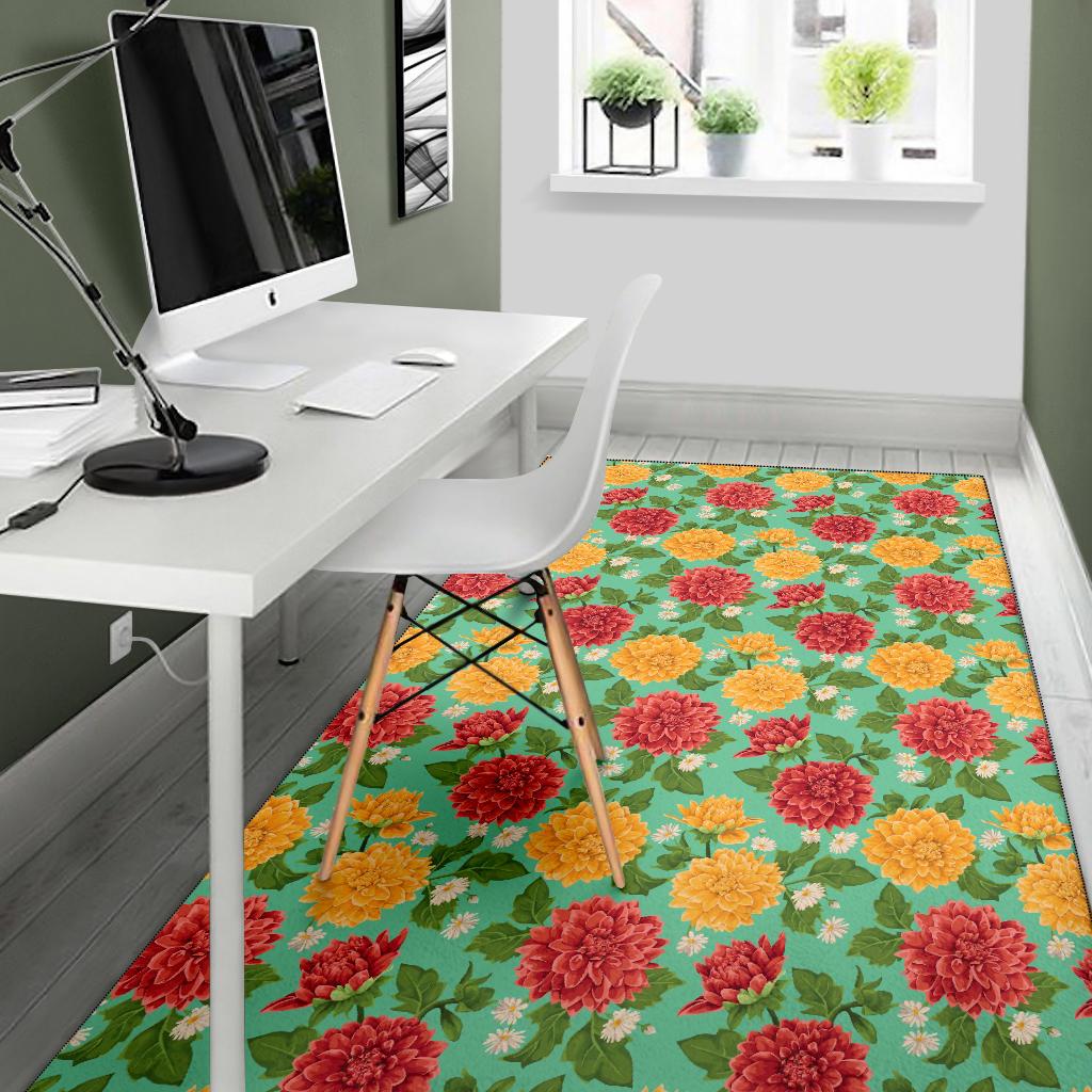 Dahlia Pattern Print Design DH011 Area Rugs