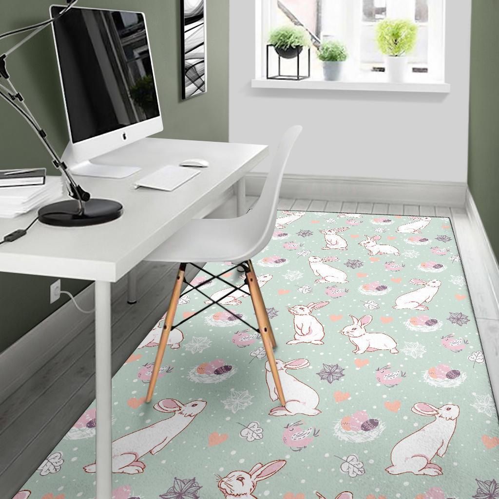Rabbit Pattern Print Design RB011 Area Rugs