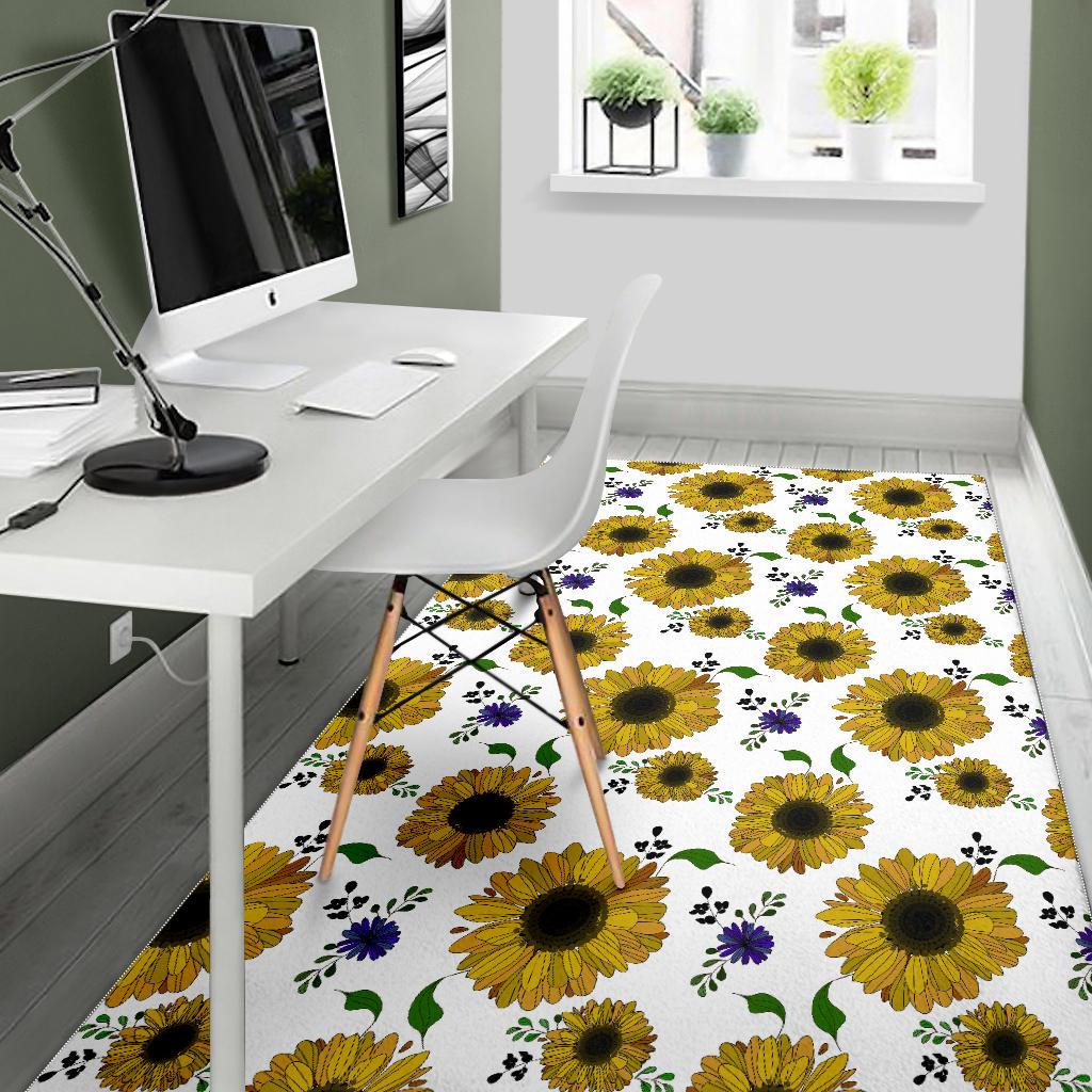 Sunflower Pattern Background Area Rug