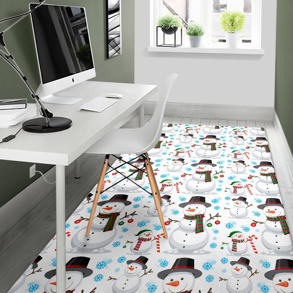Snowman Pattern Background Area Rug