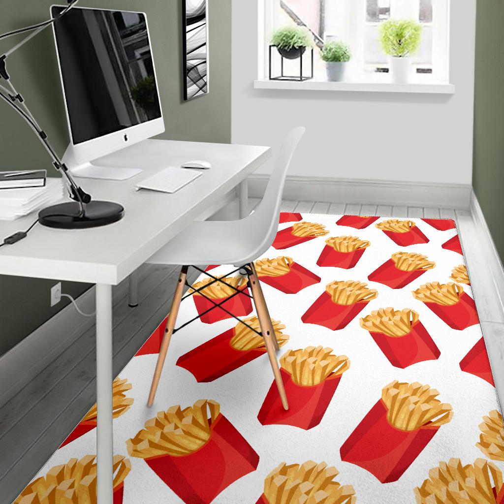 French Fries Theme Pattern Area Rug