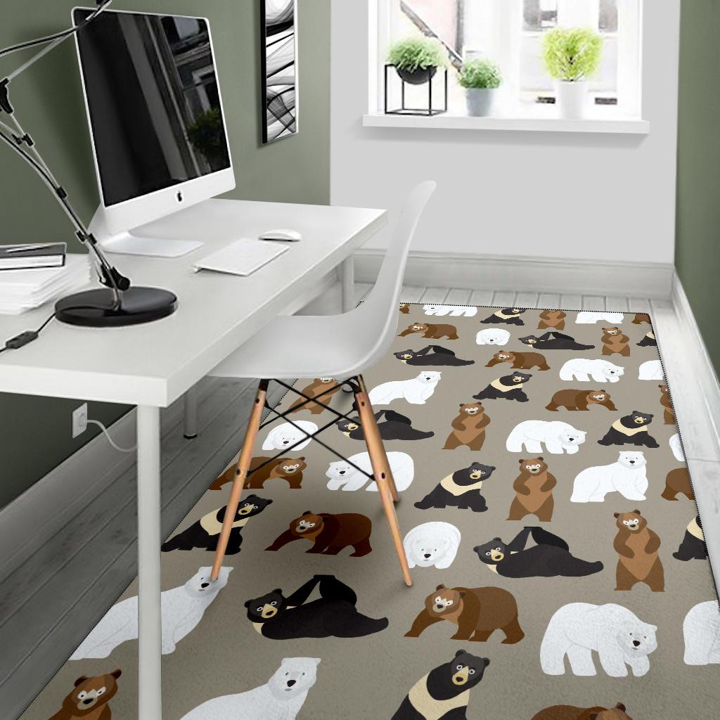Bear Pattern Print Design BE03 Area Rugs