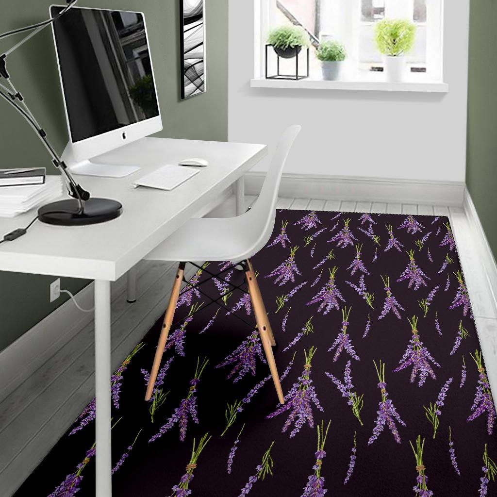 Lavender Pattern Print Design LV05 Area Rugs
