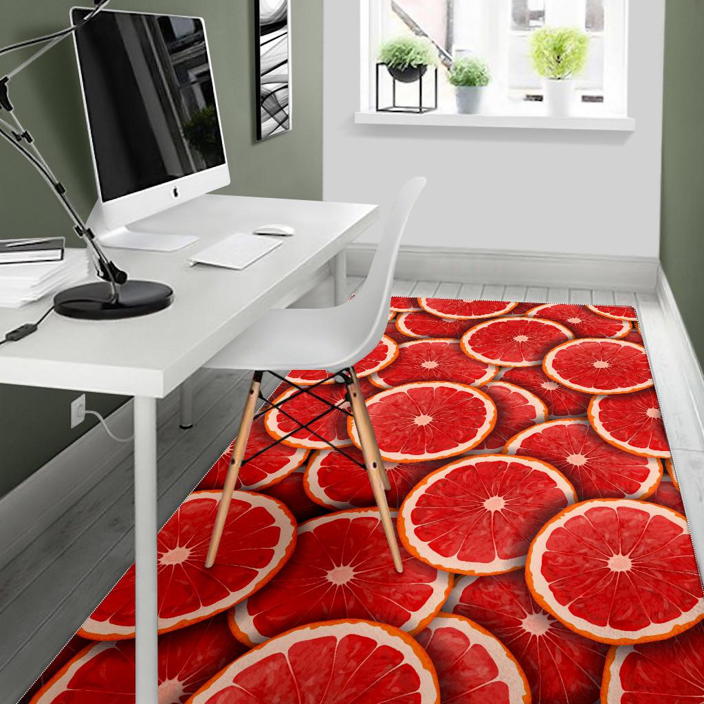 Sliced Grapefruit Pattern Background Area Rug