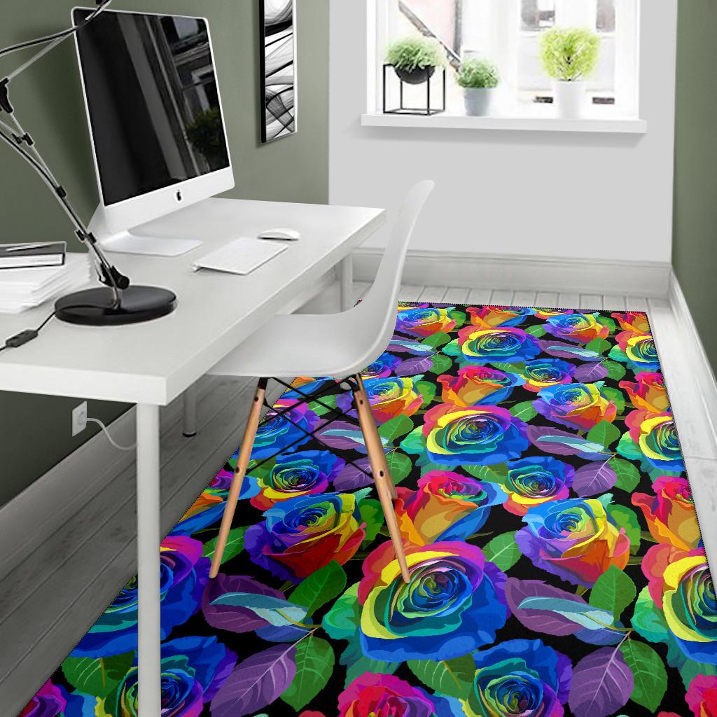 Rose Pattern Print Design RO02 Area Rugs