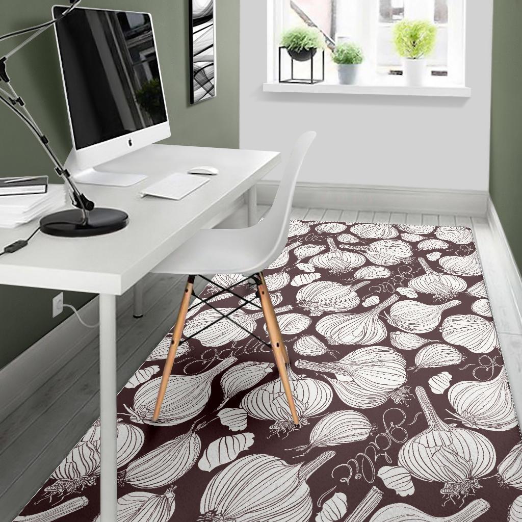 Garlic bulb dark background Area Rug
