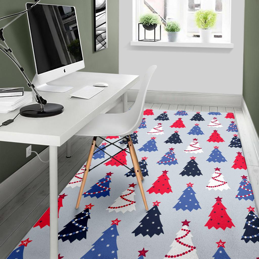 Christmas Tree Star Pattern Area Rug