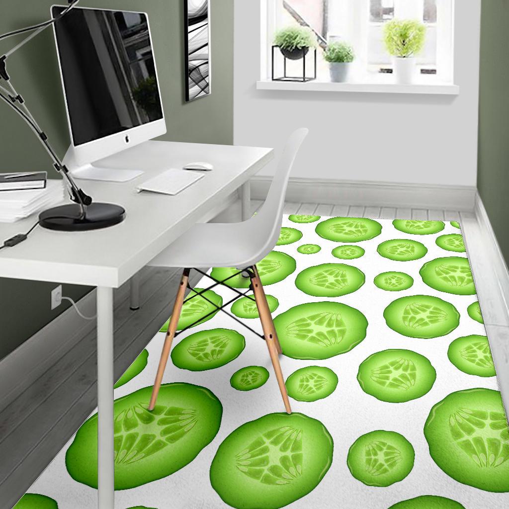 Sliced Cucumber Pattern Area Rug
